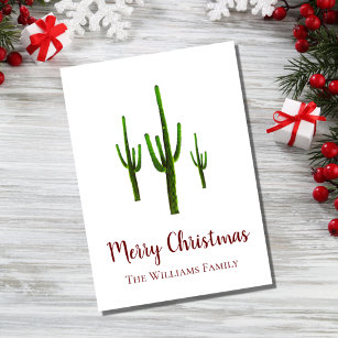 Christmas Cactus Desert Southwest  Holiday Card