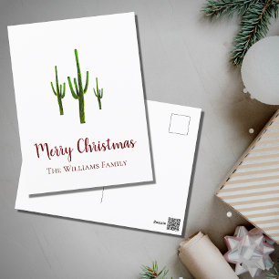 Christmas Cactus Desert Southwest Holiday Postcard