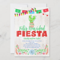 Christmas Cactus Feliz Navidad Party Invitation