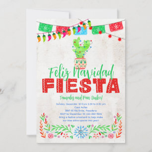 Christmas Cactus Feliz Navidad Party Invitation