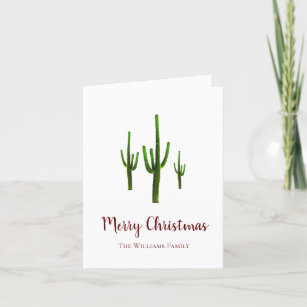 Christmas Cactus Festive Desert Southwest  Holiday Card