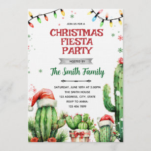 Christmas Cactus Fiesta invitation