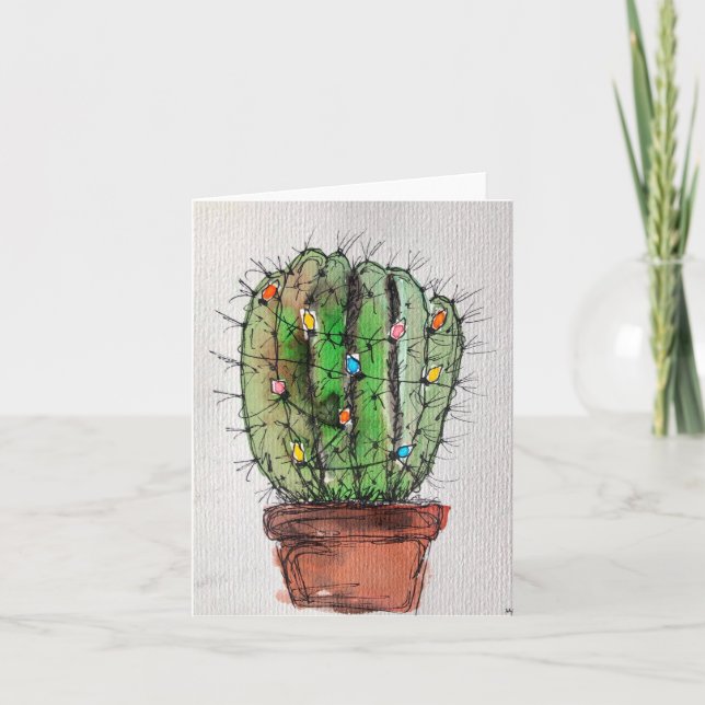 Christmas Cactus Greeting Card (Front)