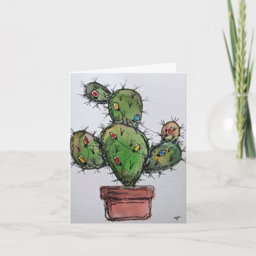 Christmas Cactus Greeting Card