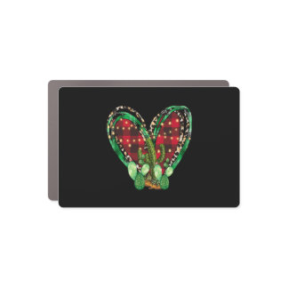 Christmas Cactus Heart Car Magnet