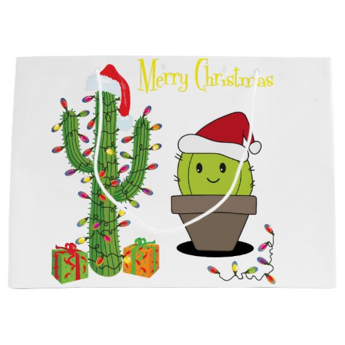 Christmas Cactus  Large Gift Bag