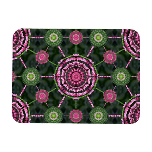Christmas Cactus Mandala Array Christmas Magnet (Horizontal)