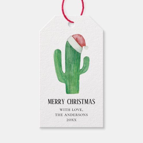 Christmas cactus New Year Green and red cacti Gift Tags