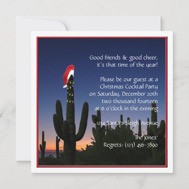 Christmas Cactus Party Invitation (Front)