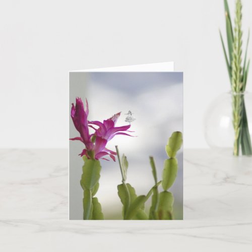 Christmas Cactus Shadow Fairy Holiday Card