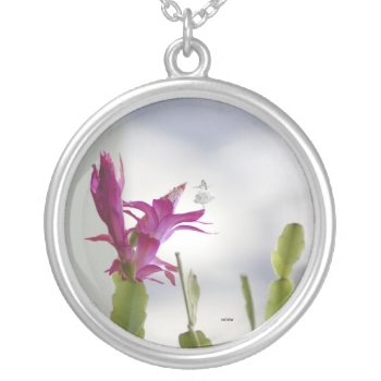 Christmas Cactus Shadow Fairy Necklace by Marie_createforme at Zazzle