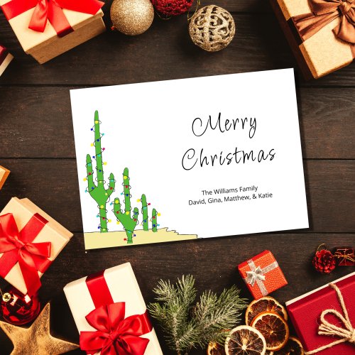 Christmas Cactus Southwestern Desert Holiday Card