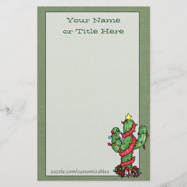Christmas Cactus Stationery (Front)