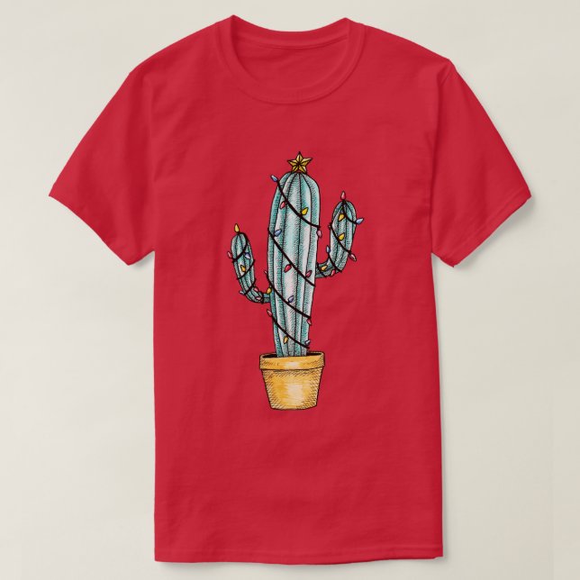 Christmas Cactus T-Shirt (Design Front)