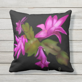 Christmas Cactus Throw Pillow