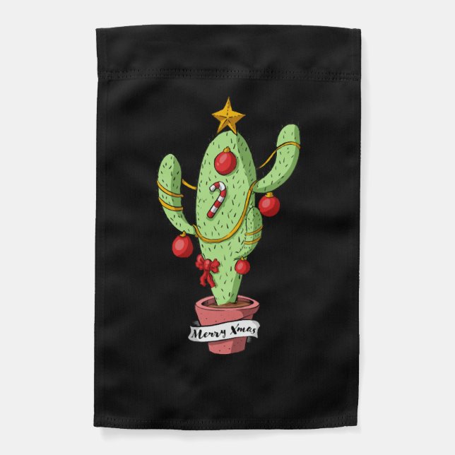 Christmas Cactus Tree Garden Flag (Front)
