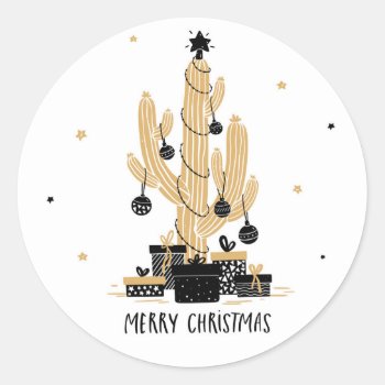 Christmas Cactus Tree Labels by ThreeFoursDesign at Zazzle