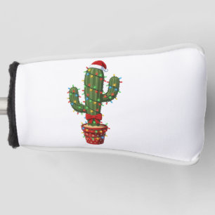 Christmas Cactus Wearing a Santa Hat Xmas Plant Golf Head Cover