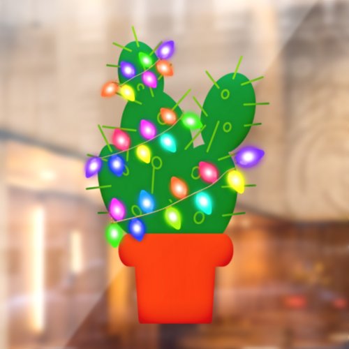 Christmas Cactus Window Cling