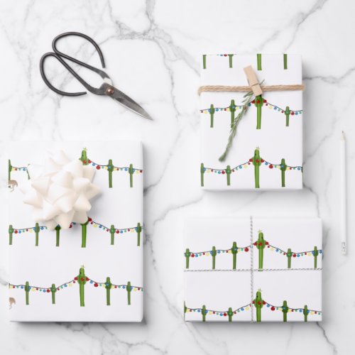 Christmas Cactus Wrapping Paper Sheets