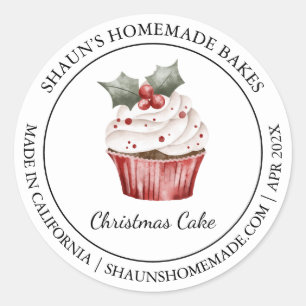 Christmas Cake Baking Modern label