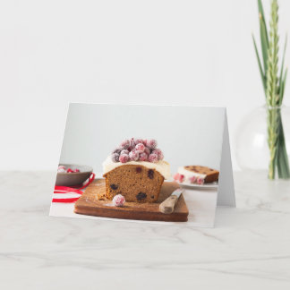 Christmas cake blank greeting card