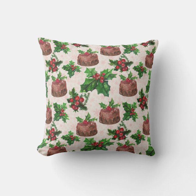 Christmas Cake Throw Pillow (Front)