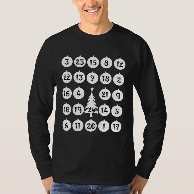 Christmas Calendar Countdown 2021 For Men Women Ki T-Shirt (Front)