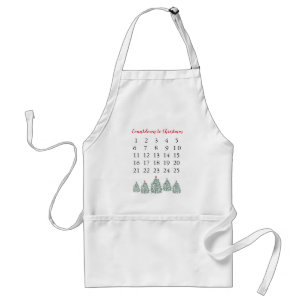 Christmas Calendar Countdown to Christmas Art Adult Apron