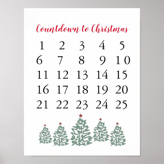 Christmas Calendar Countdown to Christmas Poster (Front)