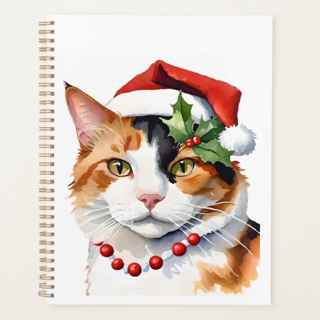 Christmas Calico cat Planner (Front)
