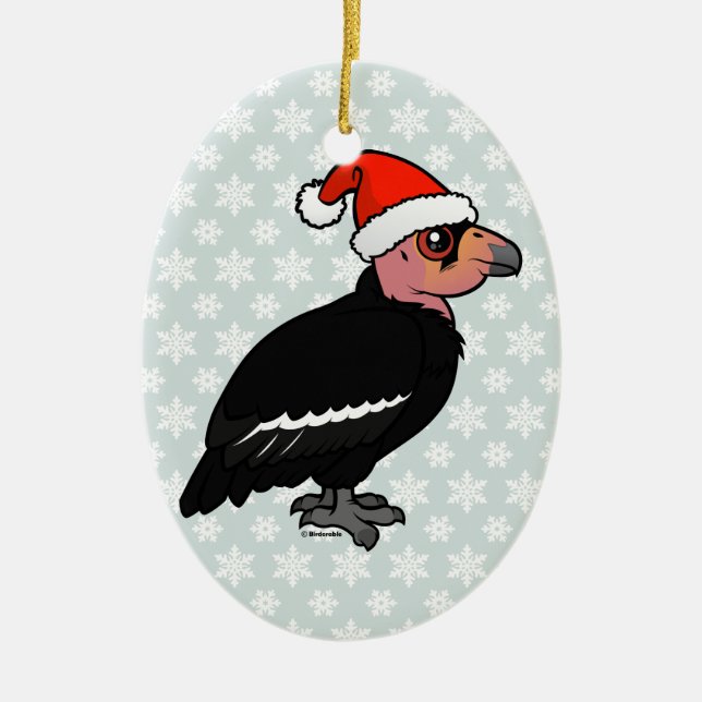 Christmas California Condor Ceramic Ornament (Front)