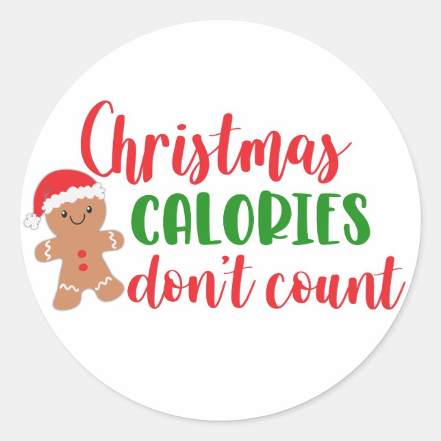 Christmas Calories Don’t Count Favor Stickers (Front)