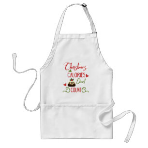 christmas calories dont count funny holiday quote adult apron
