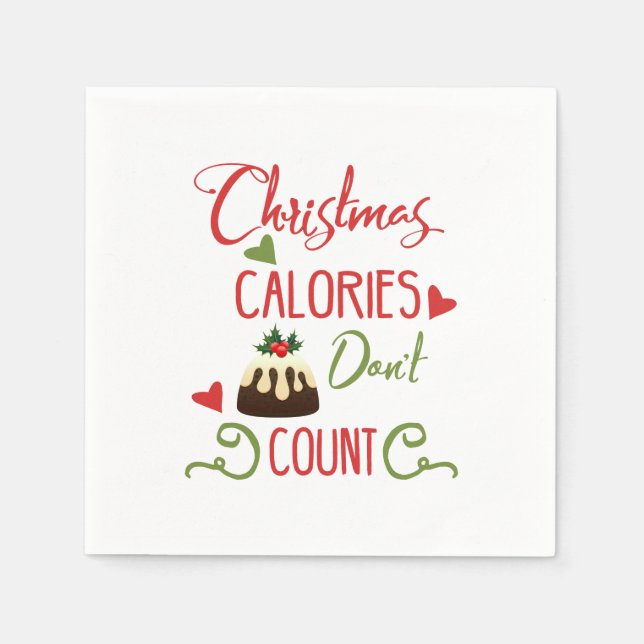 christmas calories dont count funny holiday quote paper napkins (Front)