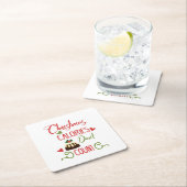 christmas calories dont count funny holiday quote square paper coaster (Insitu)