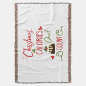 christmas calories dont count funny holiday quote throw blanket (Front Vertical)