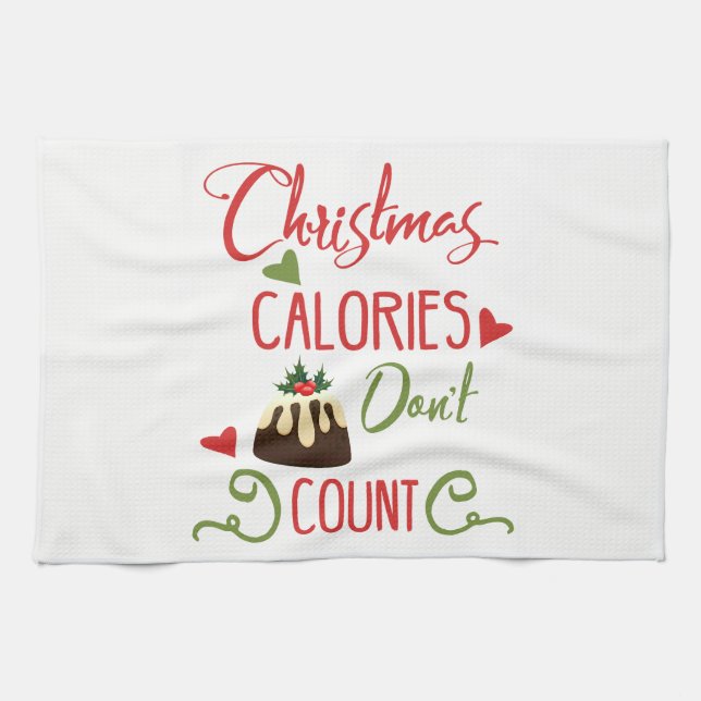 christmas calories dont count funny holiday quote towel (Horizontal)