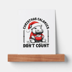 Christmas Calories Don't Count Funny Moo Deng Cook Picture Ledge