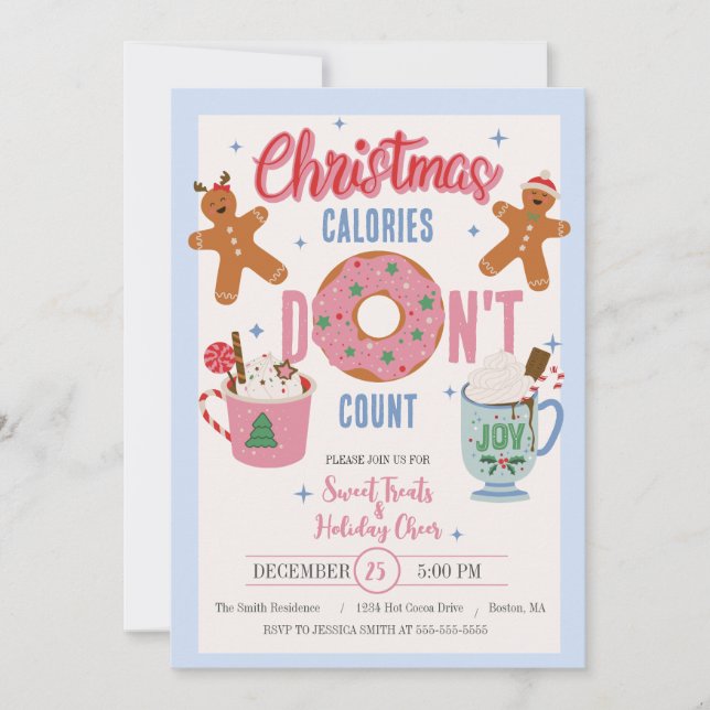 Christmas Calories Don't Count Holiday Card (Front)