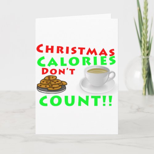 Christmas Calories Dont Count Humor Funny Holiday Card