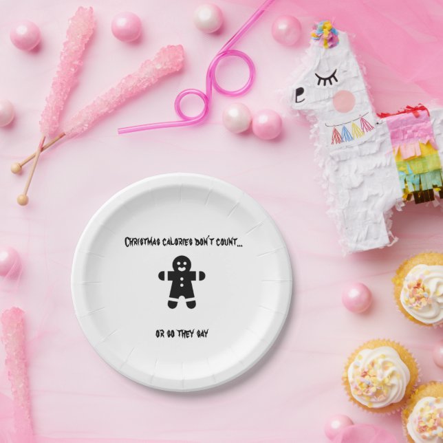 CHRISTMAS CALORIES DON'T COUNT PAPER PLATES (Party)