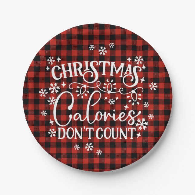 Christmas Calories Don't Count Paper Plates (Front)