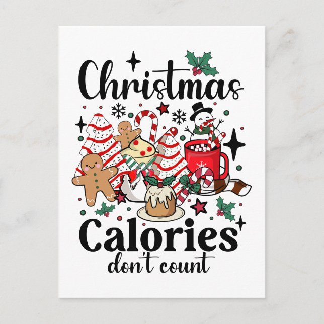 Christmas Calories Don't Count Postcard (Front)