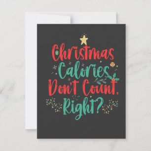 Christmas Calories Don't Count Right Funny Xmas Invitation