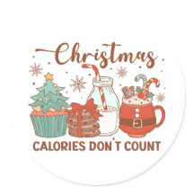 Christmas Calories Don't Count Stickers