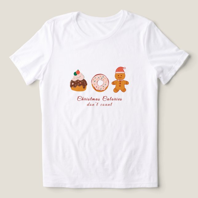 Christmas Calories don't Count Tri-Blend Shirt (Design Front)