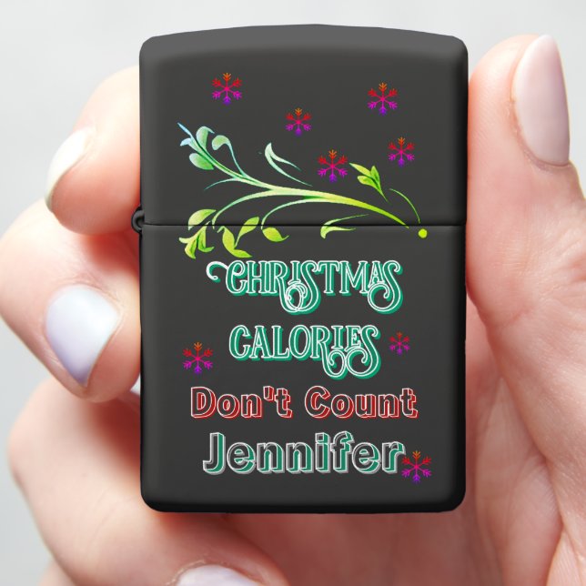 Christmas calories don't count! zippo lighter (In Hand)