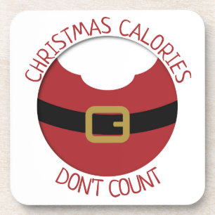 Christmas calories Santa's belly red suit Beverage Coaster