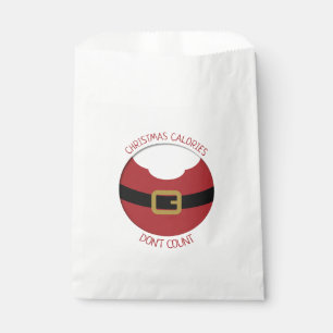 Christmas calories Santa's belly red suit Favor Bag